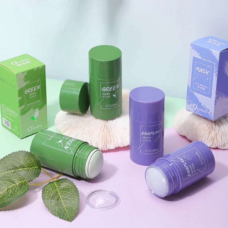 Feste Gesichtsmaske Stick Grüner Tee Honig Pfirsich Reinigung Pore Feuchtigkeitsspendend Lange Kohle Aubergine Schlamm Film