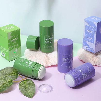 Feste Gesichtsmaske Stick Grüner Tee Honig Pfirsich Reinigung Pore Feuchtigkeitsspendend Lange Kohle Aubergine Schlamm Film
