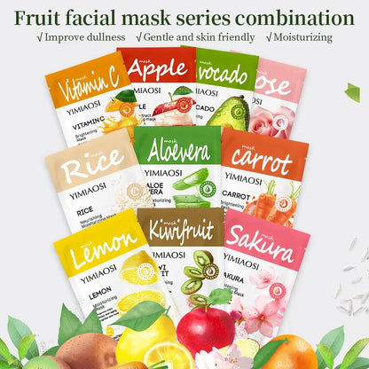 Maske mit Fruchtgeschmack, feuchtigkeitsspendendes und nährendes Hautpflegeprotein, das den Teint sanft aufhellt, Maske auf Pflanzenbasis