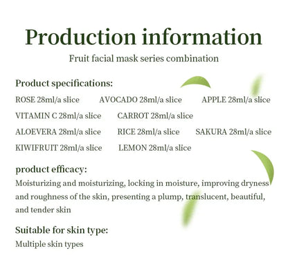 Maske mit Fruchtgeschmack, feuchtigkeitsspendendes und nährendes Hautpflegeprotein, das den Teint sanft aufhellt, Maske auf Pflanzenbasis