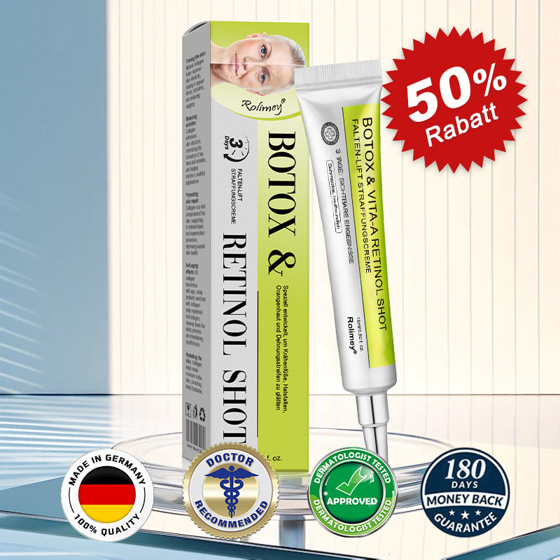 💫💫🍀Jetzt jugendliche Haut zurückgewinnen 💫Rolimey® Botox & Vita-A Retinol Shot Falten-Lift Straffungscreme👩‍🔬LETZTER TAG – 70 % RABATT